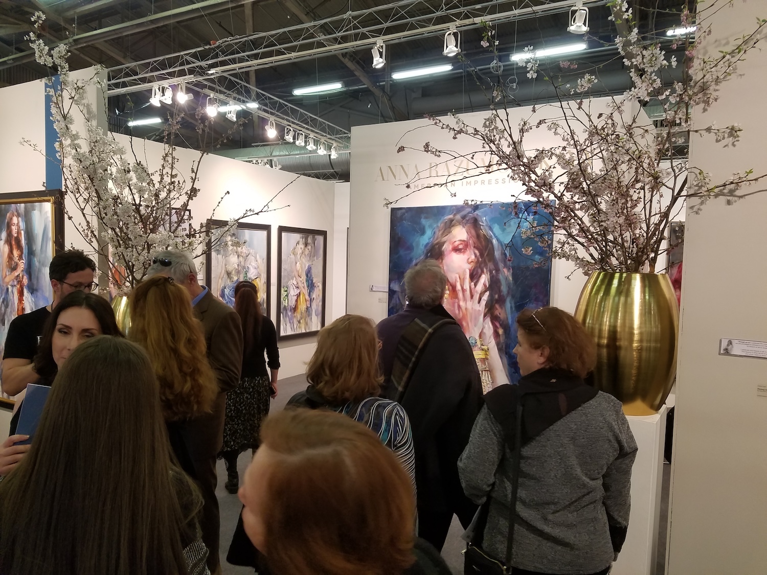 Visitors at the Anna Razumovskaya exhibition booth