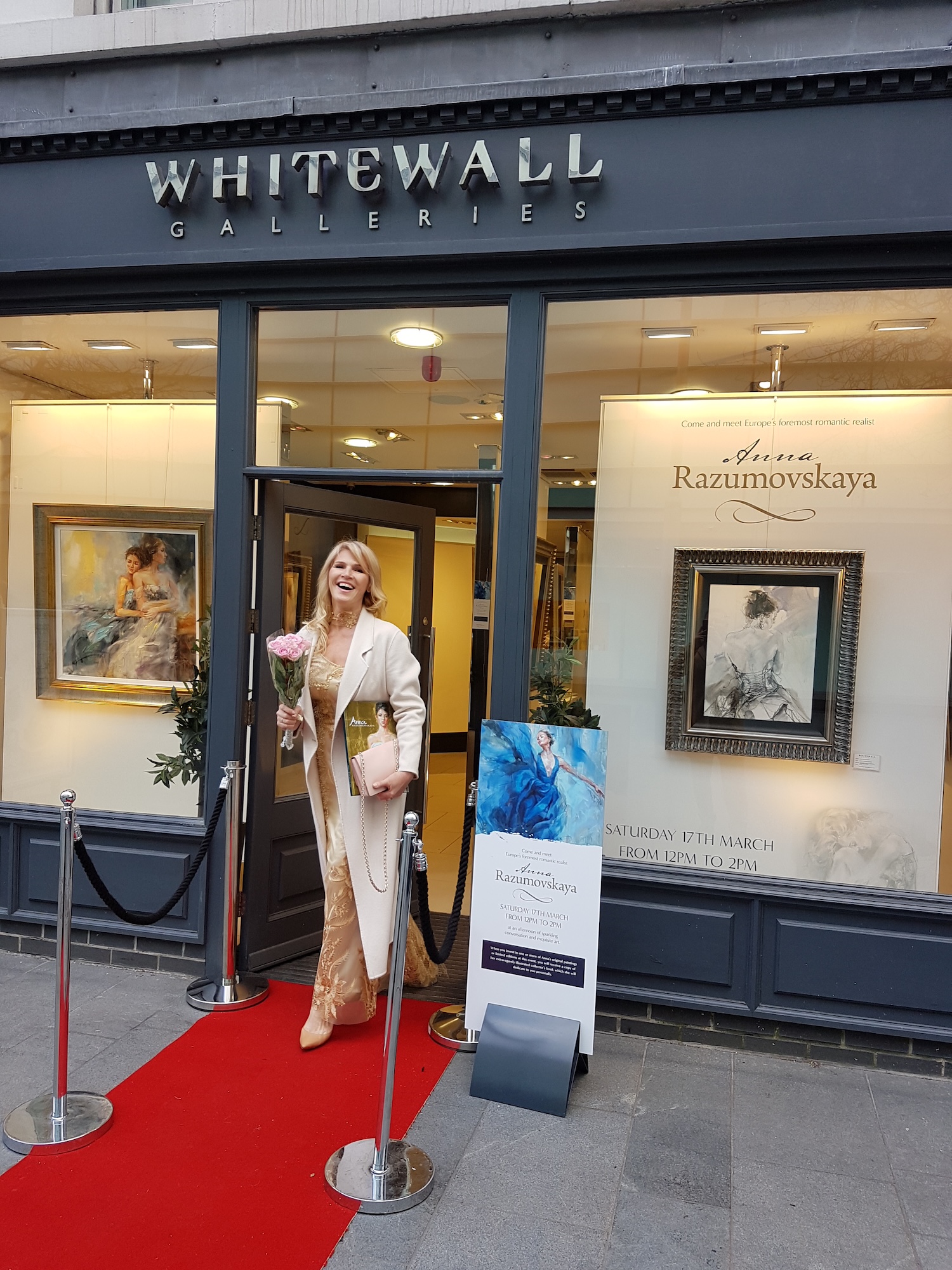 Anna outside Whitewall Galleries